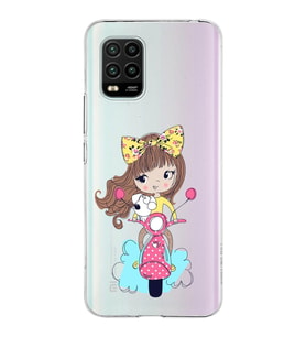 Xiaomi Mi 10 Lite Uyumlu Kapak Vespagirl Tasarımlı Şeffaf Silikon Kılıf
