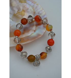 STONEAGE JEWELLERY Akik Taşlı ve Çek Kristali Bileklik