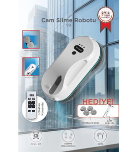 Torima Cam Silme Temizleme Robotu Uzaktan Kumandalı Su Püskürtmeli S9 Beyaz