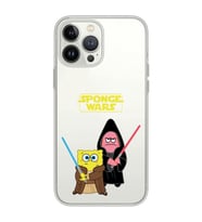 Iphone 15 Pro Uyumlu Sunger Bob Star Wars Desenli Şeffaf Telefon Kılıfı