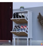 Modilayn UMAY Asma Kapı Önü 52x90x26 cm’ lik 2 Düşer Kapak 4 Göz Bölmeli Ayakkabılık