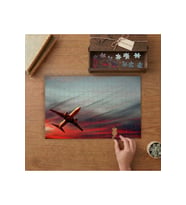 Uçak - Günbatımı - Gökyüzü Tasarımı 240 parça Ahşap Puzzle Ahşap Kutuda MP04232