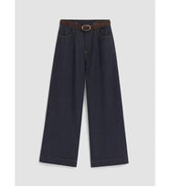 LCW Kids İndigo Wideleg Kız Çocuk Kemerli Jean Pantolon