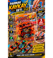 Parmak Kaykay Seti 3’lü Mini Skateboard, Trick Oyuncak Beceri Geliştirici Eğlence Seti