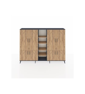 Arges Dolap 14 Raflı 8 Kapaklı 220x30x163 Antrasit-Çam