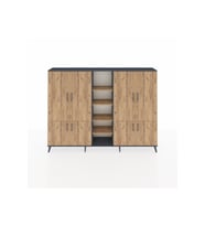 Arges Dolap 14 Raflı 8 Kapaklı 220x30x163 Antrasit-Çam