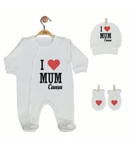 Pia Baby Sevgililer Günü Anne Temalı İsme Özel Bebek Tulum SG04
