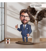 BK Gift Kişiye Özel Boss Baba Karikatürlü Büyük Boy Ahşap Biblo-6 Arkadaşa Hediye , Sevgiliye Hediye, Kişiye Özel Biblolar