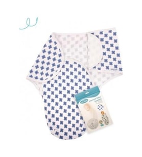 Sevi Bebe Interlok Bebe Kundak Mavi Çiçek Desen