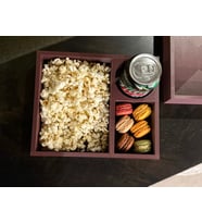 LuxHome - Sinema ve TV Keyfi Fonksiyonel Sunum Tepsisi - Çok Amaçlı Servis Seti (Bebe Mavisi)