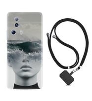 Xiaomi Mi 13 Lite Kılıf Resimli Boyun Askılı İpli Desenli Silikon Mistic Woman 1361