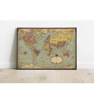 Dünya Haritası Posteri 60x90 cm AMC195