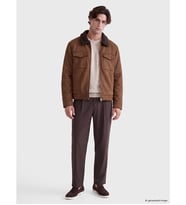 LC WAIKIKI Kahverengi Regular Fit Kürk Yaka Süet Erkek Mont