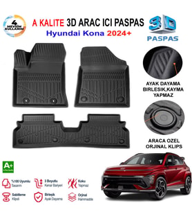 Hyundai Kona 3D Paspas Havuzlu Pro 2024 Sonrası