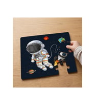 Uzayda Astronot Çocuk Tasarımlı 24 Parça Ahşap Çocuk Puzzle MPK0617