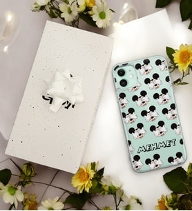 Mickey Damga Tasarımlı Kişiye Özel Şeffaf Telefon Kılıfı (Tüm Telefon Modelleri Mevcuttur.) - Hediye Kutulu