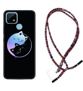 Realme C11 C21 C21Y C25Y C11 2021 Kılıf Boyun Asklı Rasta Silikon Love Cats 1604