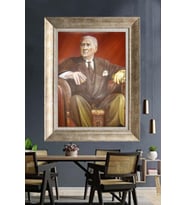 Gümüş Çerçeveli Atatürk Tablo za71