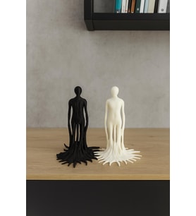 ToDekora Modern Soyut İnsan Figürü 2’li Dekor Seti-Siyah & Beyaz Minimalist Biblo