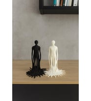 ToDekora Modern Soyut İnsan Figürü 2’li Dekor Seti-Siyah & Beyaz Minimalist Biblo