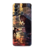 Tecno Pova Neo Kılıf Silikon Desen Özel Seri Kız ve Kedi 1762