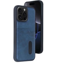 iPhone 14 Pro Max Kılıf Sara Kartvizitli Deri Kılıf - Lacivert