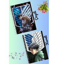 Levi ackerman defter seti 2 adet A4 boyutu 21*30 çizgili + kareli 60 syf