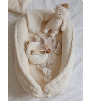 Teddy Peluş Ekru Yumuş Baby Nest Anne Yanı Yatağı