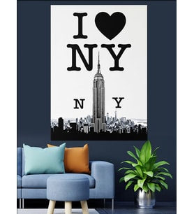 I Love New York Dekoratif Kanvas - Mdf Ahşap Tablo