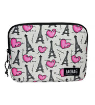 Jacbag Paris Gri/Pembe Kadın/Kız Çocuk Tablet Çantası/Kılıfı (Suya Dayanıklı Malzeme) (Çok Renkli)