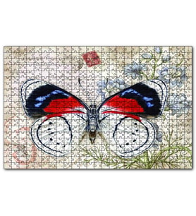 Cakapuzzle  Mektup Zeminde Kelebek  Puzzle Yapboz MDF (Ahşap) (120 Parça)