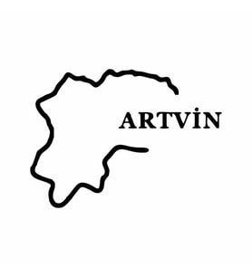 Artvin Harita Araba Sticker siyah 17x12 CM (Siyah)