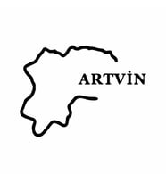 Artvin Harita Araba Sticker siyah 17x12 CM (Siyah)