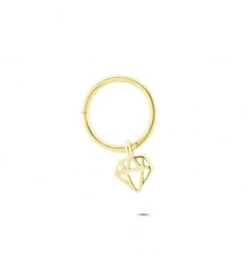 Glorria Altın Elmas Halka Piercing