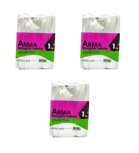 Naksan Arma Şeffaf Naylon 2 lik 23x36 Cm. Bakkaliye Poşeti Torbası - 1 Kg. - Ort. 190 Adet - 3 Paket