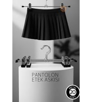 20 Adet Metal Etek ve Pantolon Askısı, Mandallı, Şık ve Dayanıklı