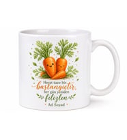 Havuç Temalı Baskılı Kupa Bardak Hediye Özel Tasarım Porselen Mug