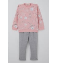Breeze Kız Çocuk Eşofman Takımı Pati Masalı Pantolonu Fiyonk Detaylı 1-4 Yaş, Pembe