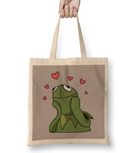Kermit Love Meme Bez Çanta Uzun Saplı