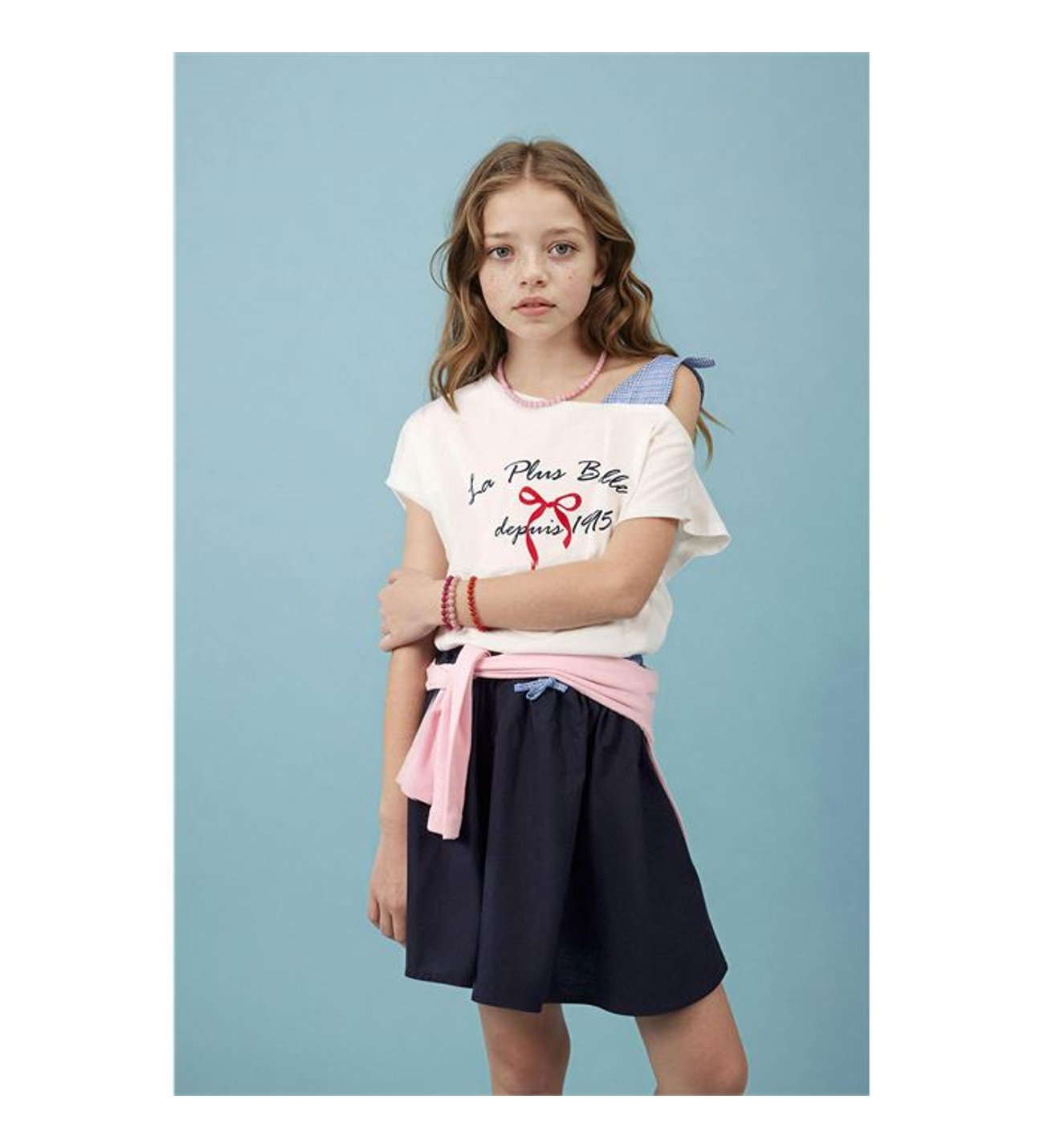 Defacto Omzu Açık Baskılı Ekru Kız Çocuk T-Shirt H1437A8/ER105