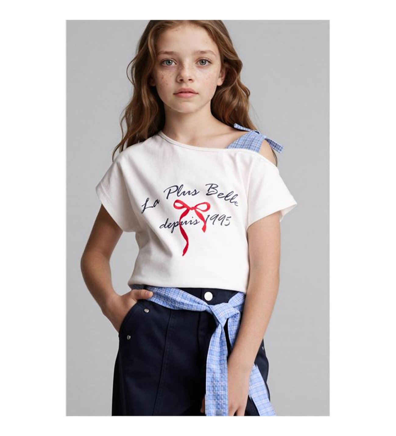 Defacto Omzu Açık Baskılı Ekru Kız Çocuk T-Shirt H1437A8/ER105