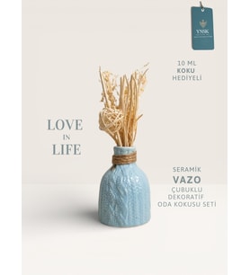 Love in Life  İthal Seramik Vazo Çubuklu Dekoratif Oda Kokusu Seti  Oda Kokusu Hediyeli