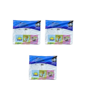 Arma Baskılı Mini Blok Poşet Torba - No : 3 - 30x50 Cm. - Beyaz - 100 Adetlik 3 Paket