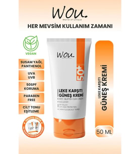 WOU World of Unique Wou Leke Karşıtı Yüksek Koruma Güneş Kremi Spf50 50 ml