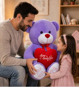 Sevdam Hediyelik 140 cm  Dev Bobo  Seni Seviyorum Kalpli  SEVGİLİYE ÖZEL (Lila)