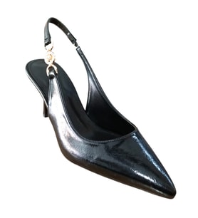 Roksan 1122 Kadın Topuklu Taş Detaylı Arkası Açık Stiletto (Siyah)