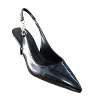 Roksan 1122 Kadın Topuklu Taş Detaylı Arkası Açık Stiletto (Siyah)