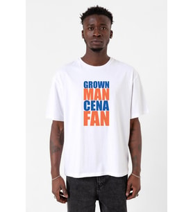 Wwe Grown Man Cena Fan Beyaz Erkek Oversize Tshirt