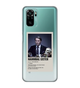 Redmi Note 10/Note 10S Uyumlu Hannibal Lecter Minimalist Poster Desenli Şeffaf Telefon Kılıfı