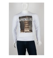 Pisa Kulesi Unisex Pamuklu Slim Fit Sweatshirt Small (Karışık)